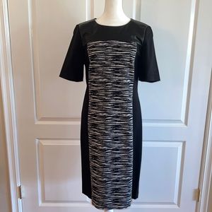 DKNY Black Zebra Leather Work/Office Dress